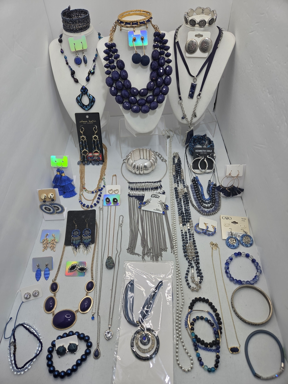 HUGE ​50pc Vintage & Modern Jewelry Lot CHICO'S J CREW, ANN T Necklace Earrings